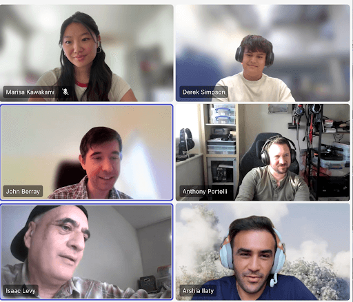 Marisa and the Turtle Beach team meeting on a video call.