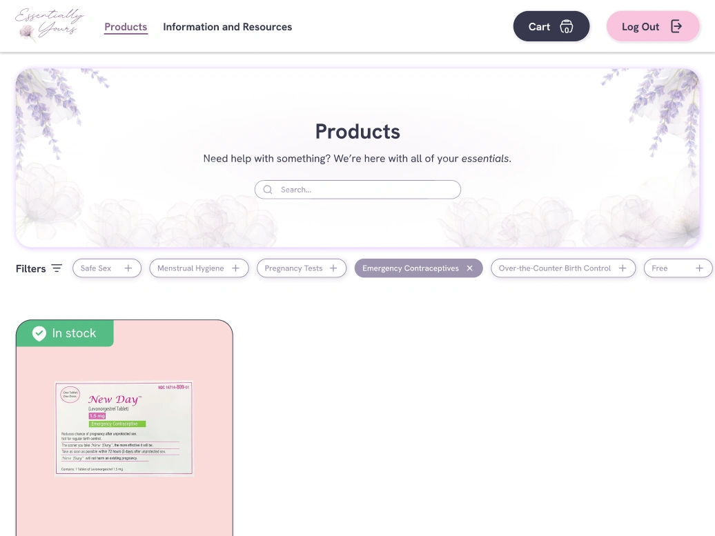 Filter by product category