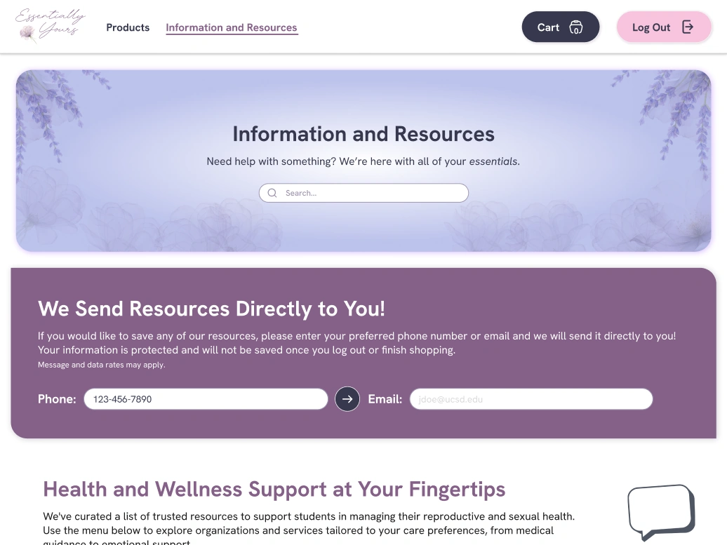 Send resources to your phone or email